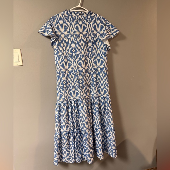 Grace Karin Blue & White Ikat Midi Dress – XL - Picture 5 of 5